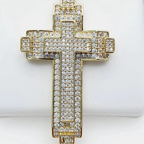 14K Gold Plated Cubic Zircon Pendant, EVBRS509 - Picture 4 of 10